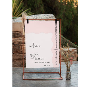 Poster Placa de Boas-Vindas de Casamento Minimalista