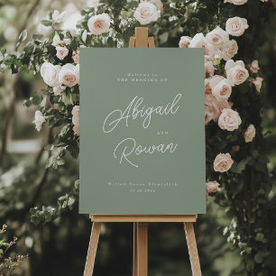 Poster Placa de Boas-Vindas de Casamento Minimalista em V