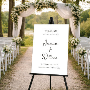 Poster Placa de Boas-Vindas de Casamento Minimalista Mode