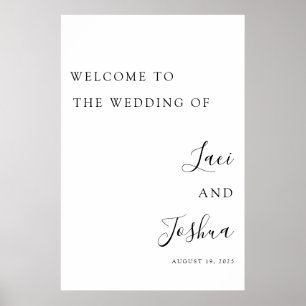 Poster Placa de Boas-Vindas de Casamento Minimalista No