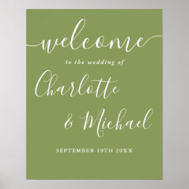 Poster Placa de Boas-Vindas de Casamento Moderna e Elegan