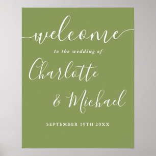 Poster Placa de Boas-Vindas de Casamento Moderna e Elegan