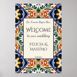 Poster Placa de boas-vindas de casamento vintage Talavera