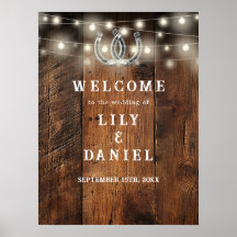 Placa de Boas-Vindas de Casamento Western com Ferr