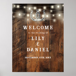 Poster Placa de Boas-Vindas de Casamento Western com Ferr