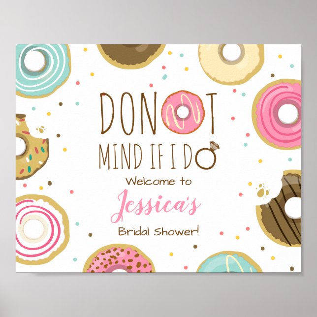 Poster Placa de Boas-Vindas de Chá de Panela Donut Mind I (Frente)