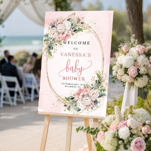 Poster Placa de Boas-Vindas de Chuveiro de Bebê Elegante