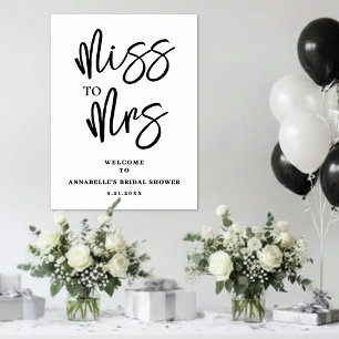 Poster Placa de Boas-Vindas de Chuveiro de Noiva com Letr