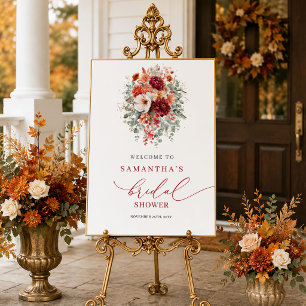 Poster Placa de boas-vindas de chuveiro de noiva floral d
