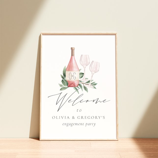 Poster Placa de Boas-Vindas de Evento Botânico de Vinho R (Criador carregado)