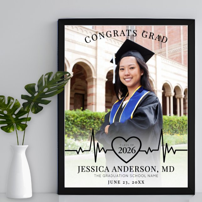 Poster Placa de Boas-Vindas de Formatura da Faculdade de  (Photo Medical School Graduation Welcome Sign)