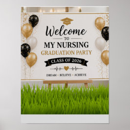 Poster Placa de Boas-Vindas de Formatura de Enfermagem em