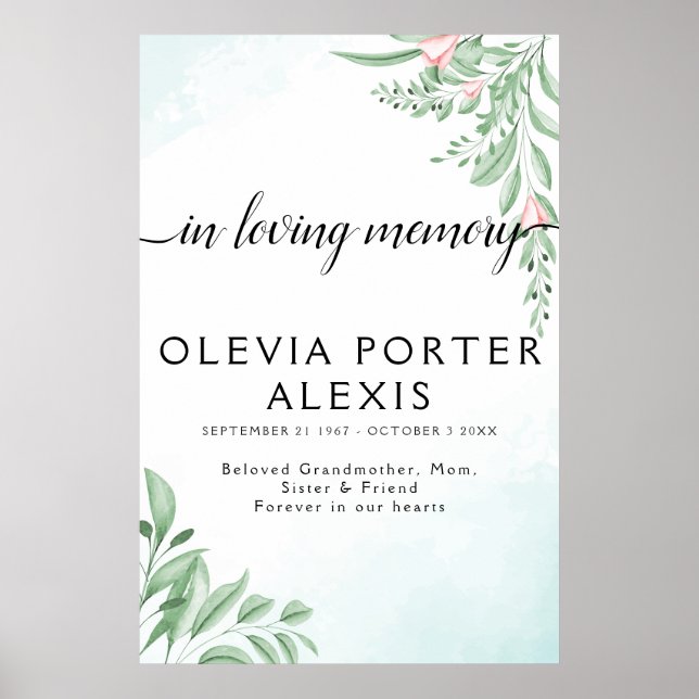 Poster Placa de Boas-Vindas de Funeral Boho Azul Poeirent (Frente)