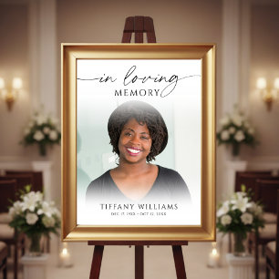 Poster Placa de Boas-Vindas de Funeral com Foto Em Memóri