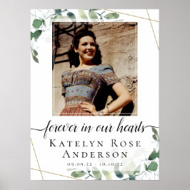 Poster Placa de Boas-Vindas de Funeral de Eucalipto em Fo