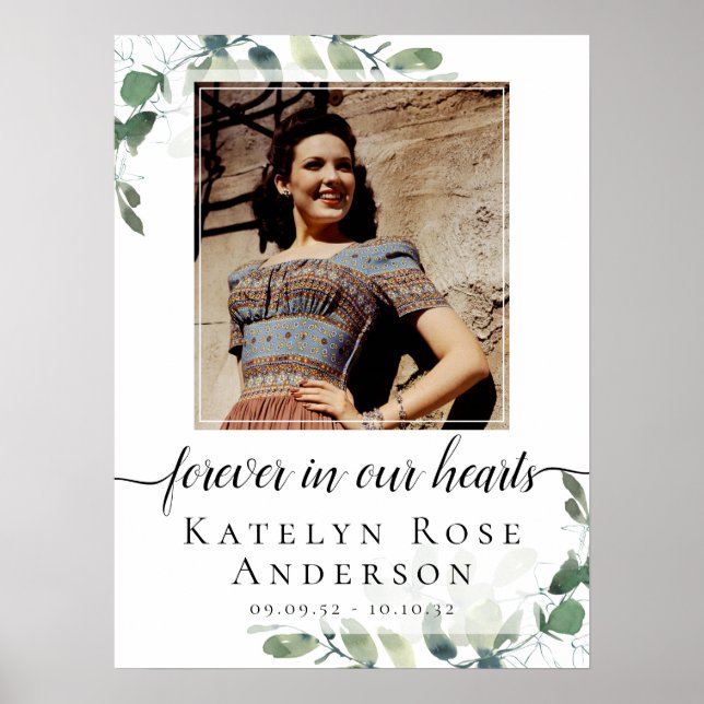 Poster Placa de Boas-Vindas de Funeral de Eucalipto Foto (Frente)