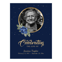 Placa de Boas-Vindas de Funeral de Floral Azul Per