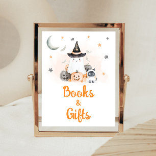 Poster Placa de Boas Vindas de Halloween Laranja para Liv