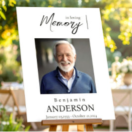 Poster Placa de Boas-Vindas de Memória de Funeral Foto El