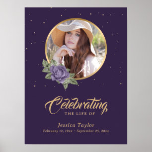 Poster Placa de Boas-Vindas de Memória Funeral de Foto Ro