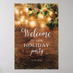 Poster Placa de Boas-Vindas de Natal Rústico