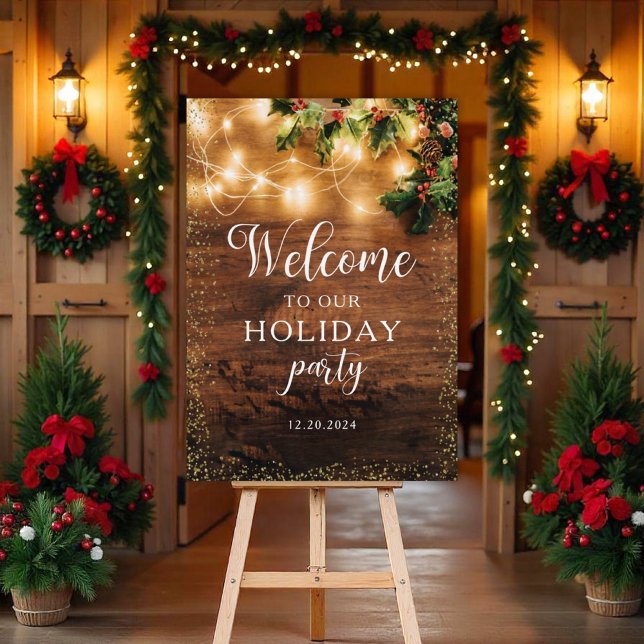 Poster Placa de Boas-Vindas de Natal Rústico (Criador carregado)