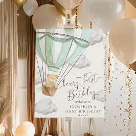 Poster Placa de Boas-Vindas de Primeiro Aniversário Teddy