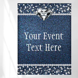 Poster Placa de Boas-Vindas Denim Diamond