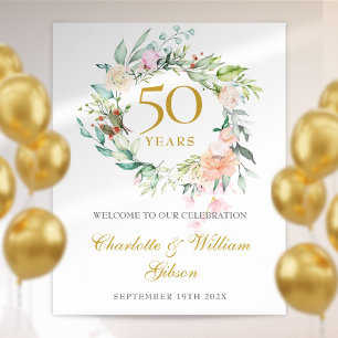 Poster Placa de Boas-Vindas do 50º Aniversário da Guirlan