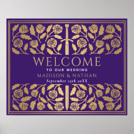 Poster Placa de Boas-Vindas do Casamento Real da Espada d