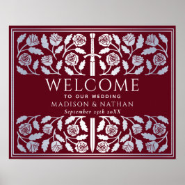 Poster Placa de Boas-Vindas do Casamento Real Espada de P
