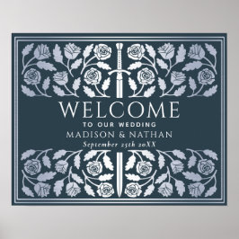 Poster Placa de Boas-Vindas do Casamento Real Espada Prat