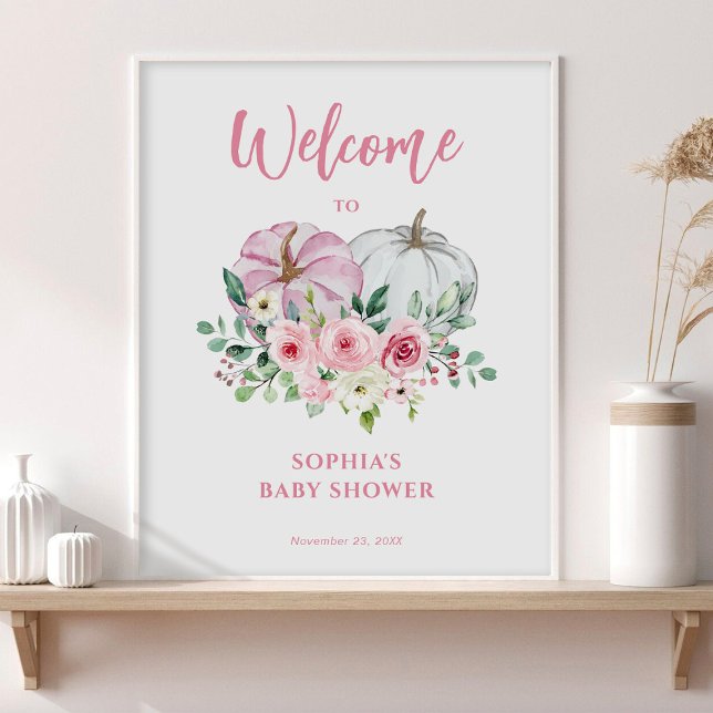 Poster Placa de Boas-Vindas do Chá de Bebê da Abobrinha R (Criador carregado)