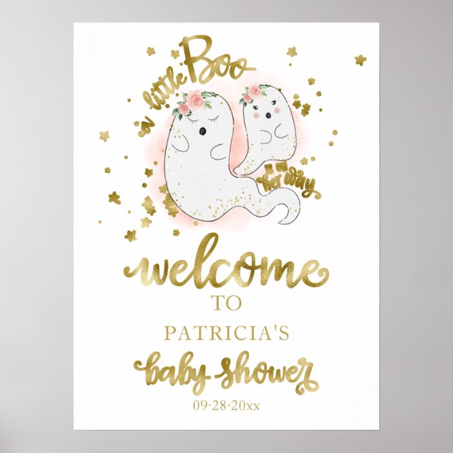 Poster Placa de Boas-Vindas do Chá de Bebê de Halloween d (Frente)