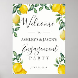 Poster Placa de boas-vindas do Lemons Engagement Party