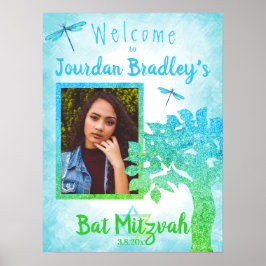 Poster Placa de Boas-Vindas do Partido Verde e Turquesa