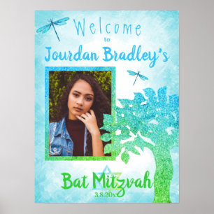 Poster Placa de Boas-Vindas do Partido Verde e Turquesa