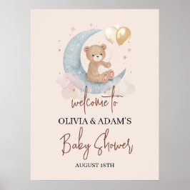 Poster Placa de Boas-Vindas do Ursinho Over The Moon para
