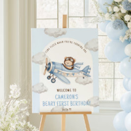 Poster Placa de Boas-Vindas do Urso de Pelúcia no Primeir