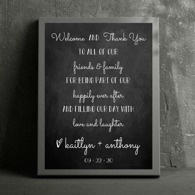Poster Placa de Boas-Vindas e Agradecimento de Casamento  (Criador carregado)