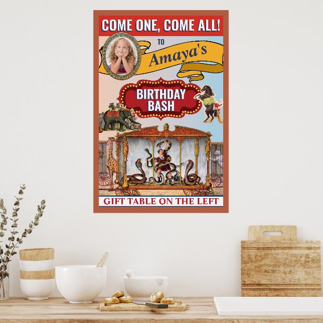 Poster Placa de Boas-Vindas em Plástico para Tema de Circ (Cozinha)