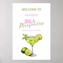 Placa de Boas-Vindas MooMoos & Margaritas para Des