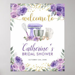 Poster Placa de Boas-Vindas na Cozinha Estoque Roxo