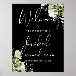Poster Placa de Boas-Vindas para Almoço de Noiva com Flor