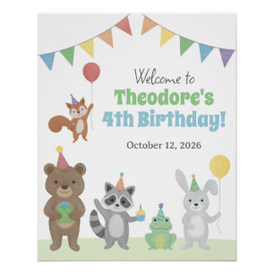 Pôster Placa de Boas-Vindas para Animais de Festa