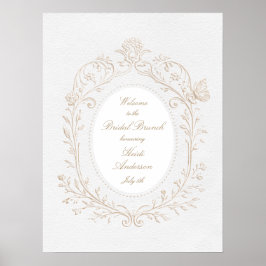 Poster Placa de Boas-Vindas para Brunch de Chá de Bebê co