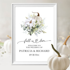 Poster Placa de Boas-Vindas para Casamento Abóbora de Out