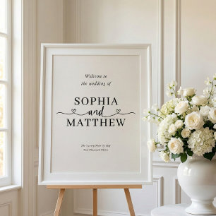 Pôster Placa de Boas-Vindas para Casamento com Letra de C