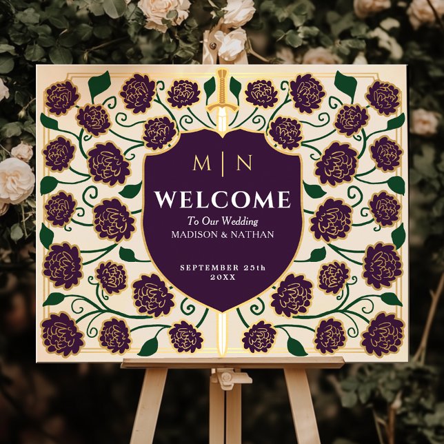 Poster Placa de Boas-Vindas para Casamento Fantasia com E (Criador carregado)