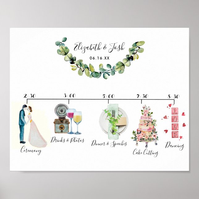 Poster Placa de Boas-Vindas para Casamento Informal (Frente)
